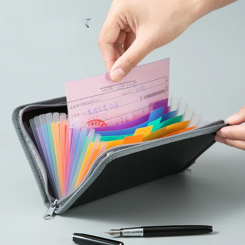 A6 Rozširujúci sa priečinok súborov Zipper tašky Wallet Dokumenty File Bill Rozšírenie priečinkov organizátor Organizátor Office Bounting Supplies