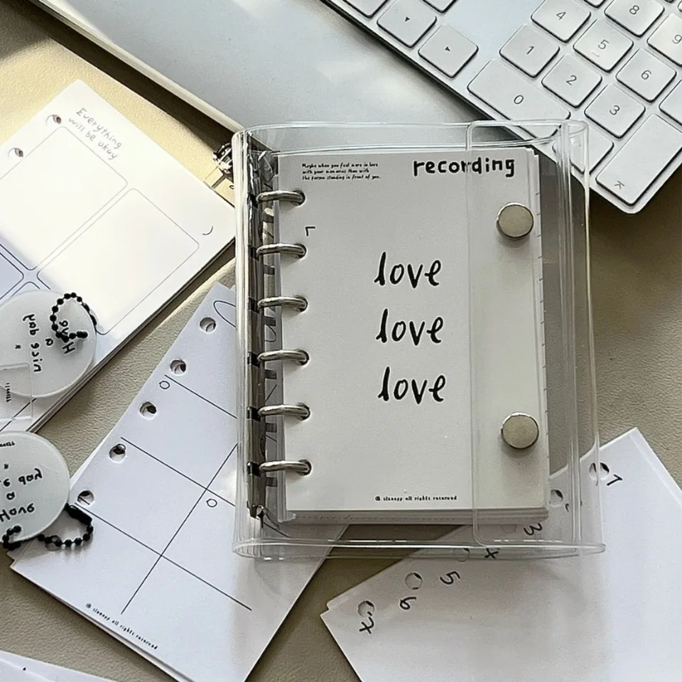 A7 Transparent Cover Cover Notebook Revill Spiral Binder Inner Stránka týždenne mesačne robiť vo vnútri papiera