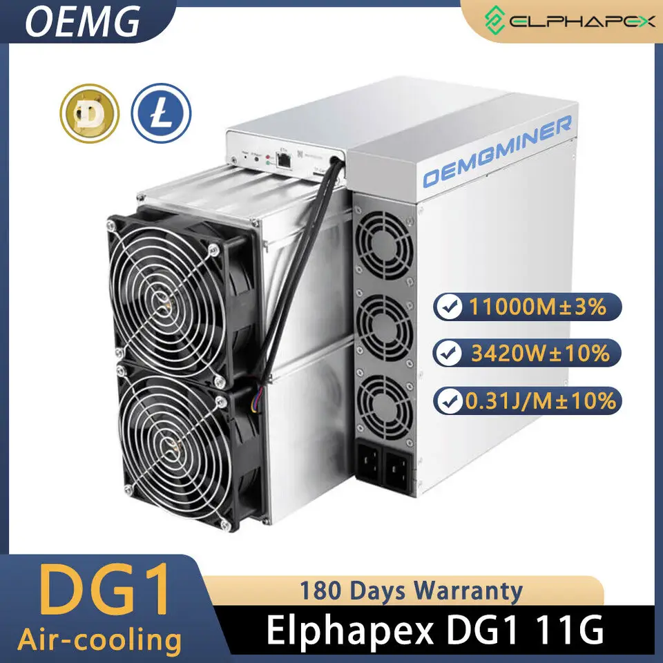 AA Buy 2 Získajte 1 bezplatný nový ELPHAPEX DG1 MINER 11000MH/S 3420W (LTC/DOGE) Crypto Hardware Scrypt Algoritmus