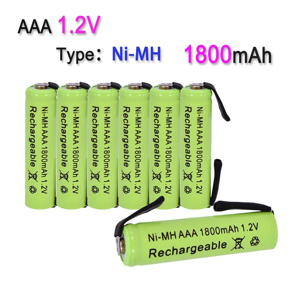 AAA 1,2V 1800 mAh Ni-MH s nabíjateľnou bunkou nabíjateľnú batériu, pre elektrický holiaci strojček, holiaci strojček, zubnú kefku atď.
