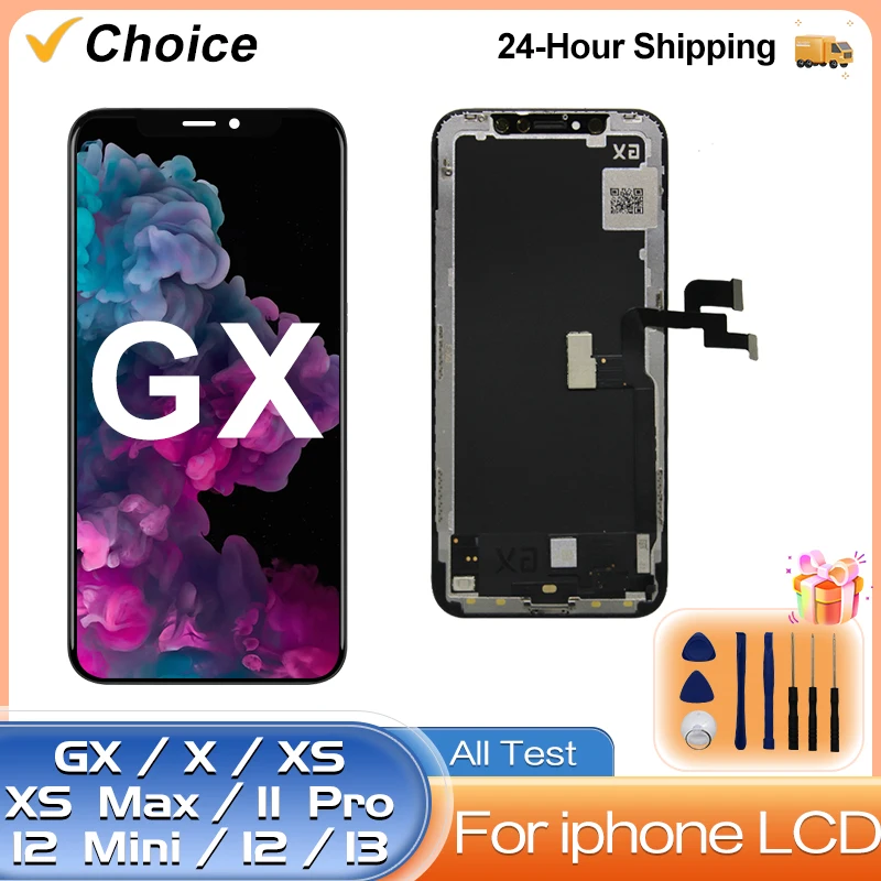 AAA +++ GX Hard OLED SCREE 3D Touch LCD zostava pre iPhone X XS iPhone 11 Pro iPhone 12 LCD DISPLATH Výmena dielov
