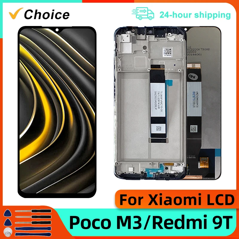 AAA ++ IPS pre Xiaomi POCO M3 LCD DISPLEY DIGITÁRNE DIGITÁZIE DIGITÁŽ REDMI 9T DISPLET S RÁM M2019CG LCD LCD