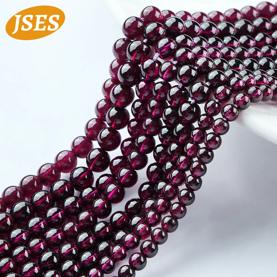 AAA Natural Purple Garnet Almandite Loose Práľové korálky pre šperky výroby náramkov DIY náhrdelník