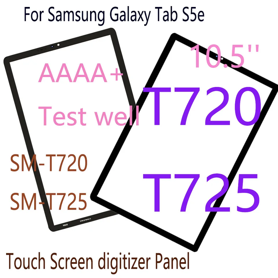 AAA+ testované 10,5 ”pre Samsung Galaxy Tab S5E T720 T725 SM-T720 SM-T725 Vonkajší sklenený panel Vonkajší sklenený panel Výmena dielu