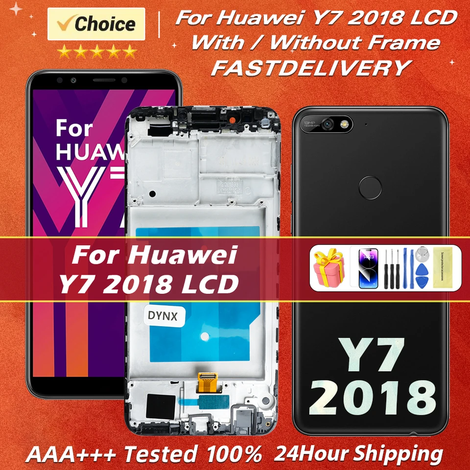 AAAA+ Kvalita 5,99 '' pre Huawei Y7 2018 LCD LDN-L01 LX3 DISPLETNÝ DIGITÁRNE DIGITÁRE ČASŤ PRE HUAWEI Y7 2018 PANTALLA NABOJTE