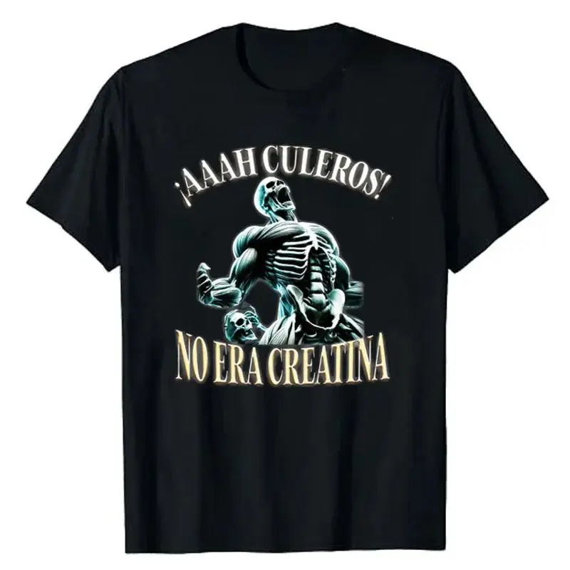 Aaah culeros eso no éra kreatina vtipná kostra telocvičňa muži tričko Humorné lebky grafické ženy Top Tré tričko cvičenie Halloween