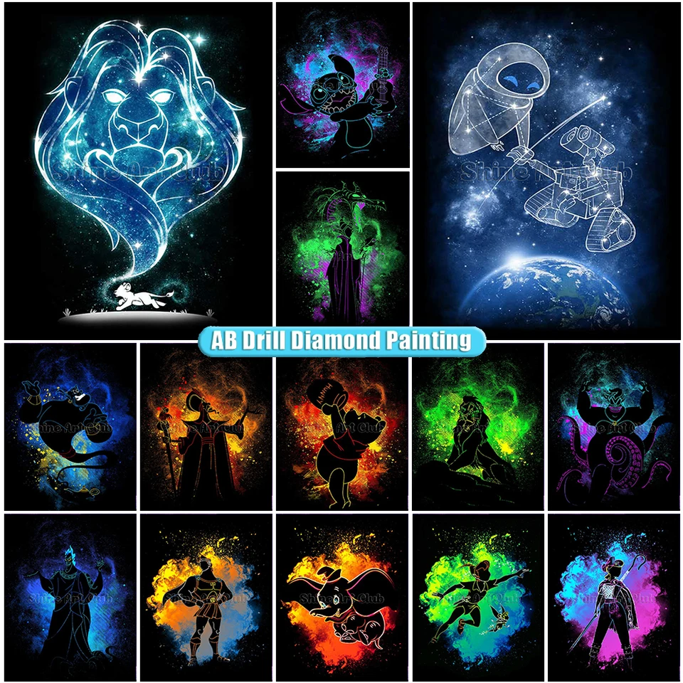 AB Diamond Painting Village Soul Fairy Tale Postava Novinka zbierka Stitch Mosaic Art 5D domáci výzdoba Simba Kits