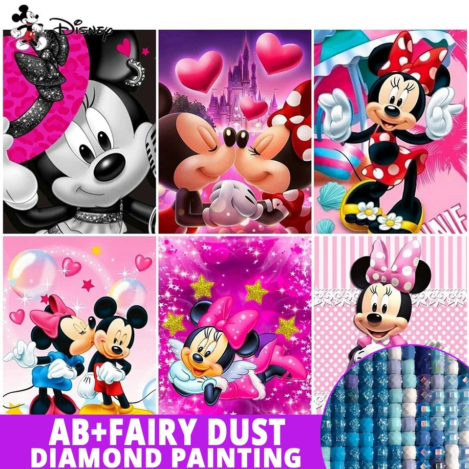 Ab Fairy Prach Disney Diamond Painting Cartoon Minnie Mouse DIY Mosaika Plná vŕtačka výšivka krížový steh domáci dekor