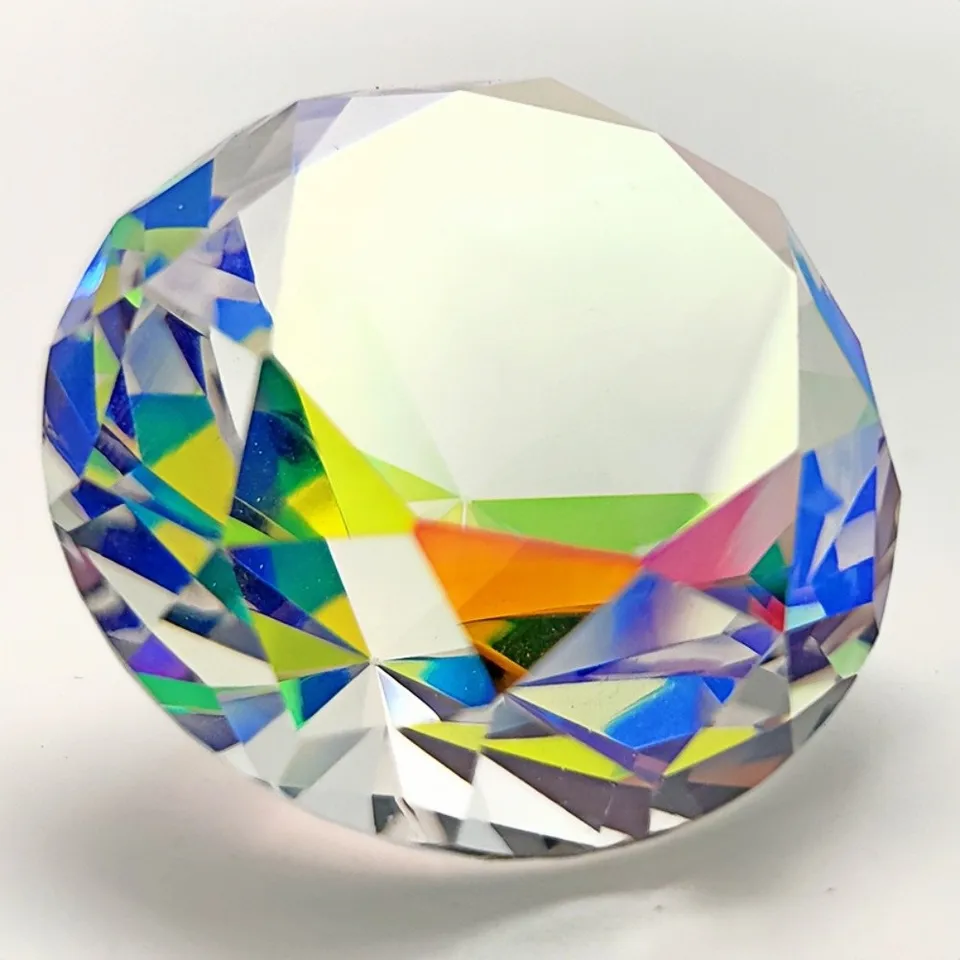 AB farebný k9 krištáľový diamant 30-80 mm papierová váha dekoratívna dúhová výrobca hranol hranol
