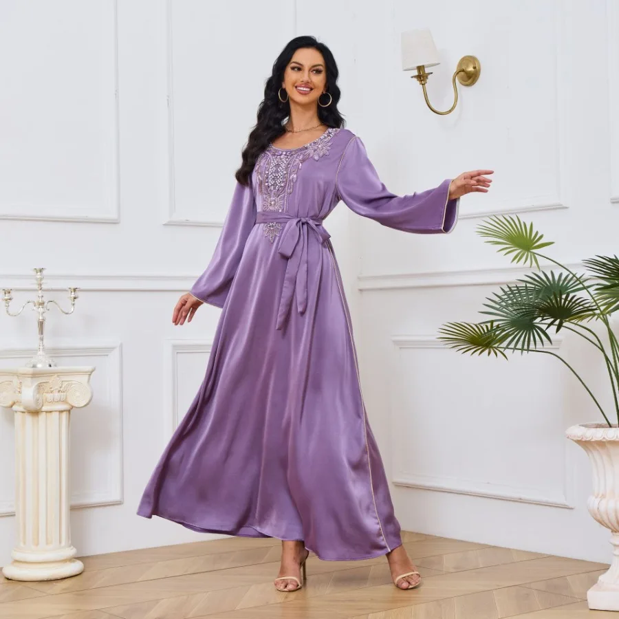 Abaya dubaj eid moslimské dlhé šaty Ženy turecké nechtové korálky rúcho islamský kaftan ramadán Ženské šaty jalabiya elegantné abayas