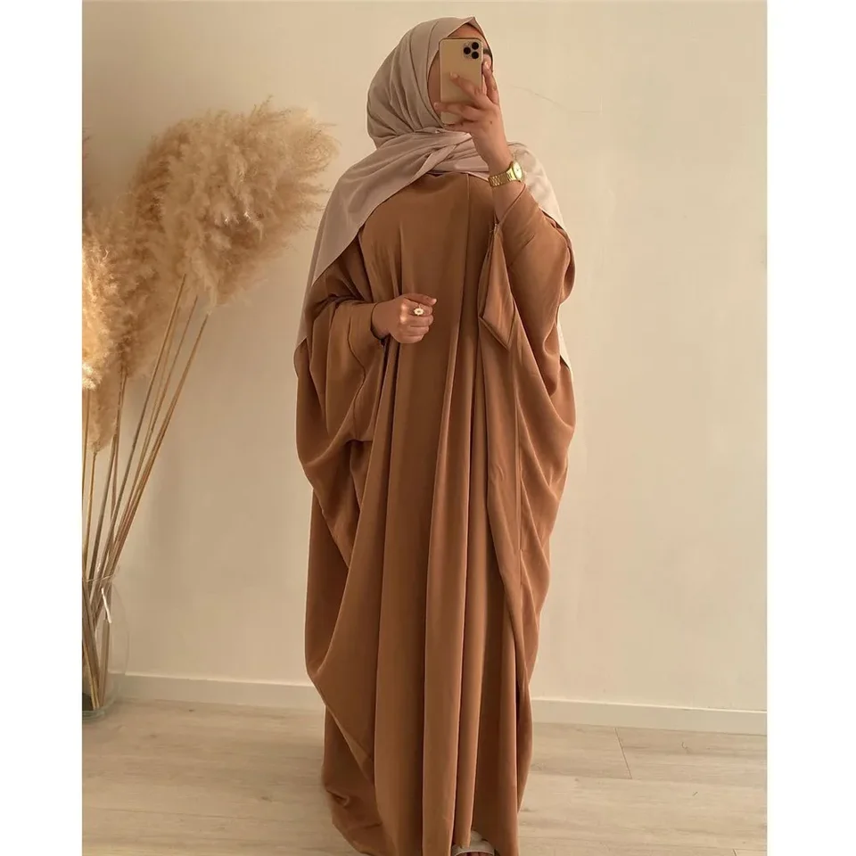 ABAYAS pre ženy moslimské modlitebné odevy skromné ​​netopiere voľné khimar hidžáb maxi šaty Turecko Arab Eid ramadan kaftan rúžkový šaty