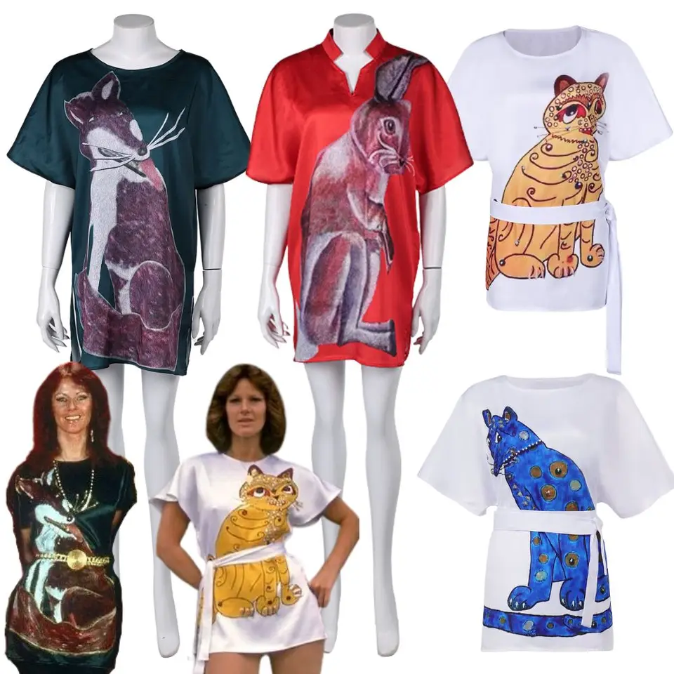 ABBA 70. roky kostým pre dospelých žien pre mačky šaty vinobranie maskovanie pre ženy Dievčatá tancujúce kráľovná Abba Tričko Halloween Party oblečenie