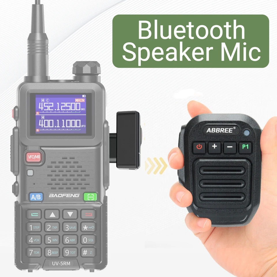 Abbree Wireless Bluetooth Microfón PTT ručné vodotesné obojsmerné rádio pre Baofeng UV-5RH Quansheng UV-K5 (8) Walkie Talkie