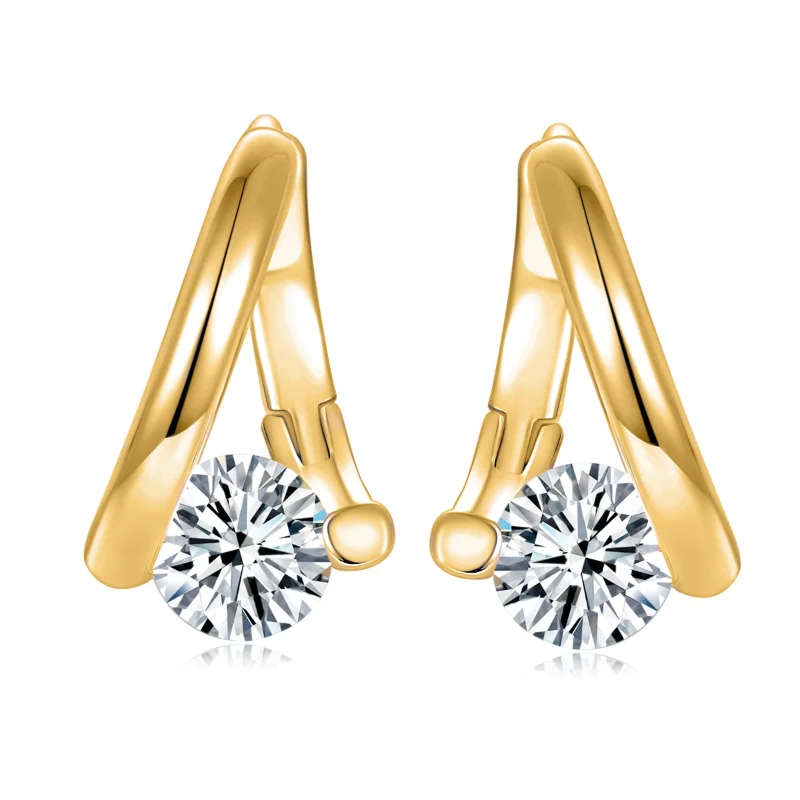 ABCD Žltá 925 Sterling striebro 0,5 karát Moissanite Ženy kvapky zásnubné darček