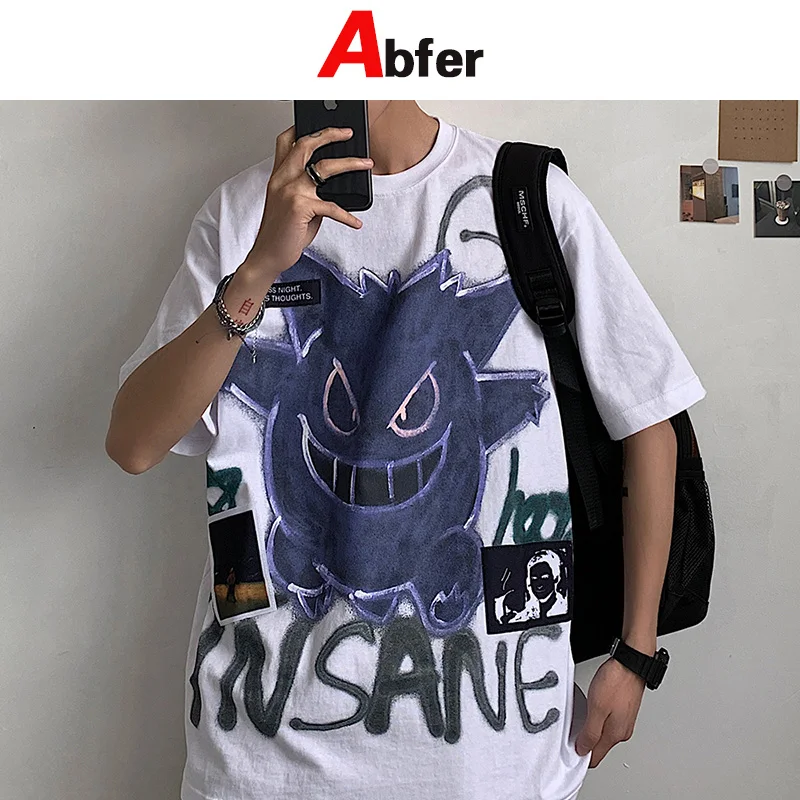 Abfer letné anime diabol tričká nadmerne nadmerné tričká Men Dám