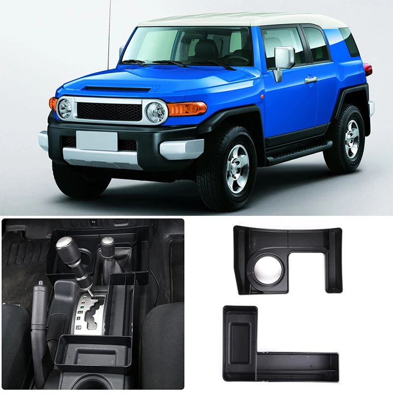 ABS Black Storage Box Gear Shift Shift Tray Organizátor pre Toyota FJ Cruiser 2007-2021 Stowing Tidying Auto Interior Accessories