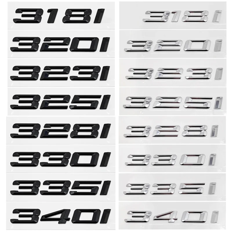 ABS Car Zadné kmeňové písmená logo odznak Znak Sticker pre BMW 3 Series 316i 320I 325I 328i 330I 335I E46 E90 E91 F30 F31 F34 G20