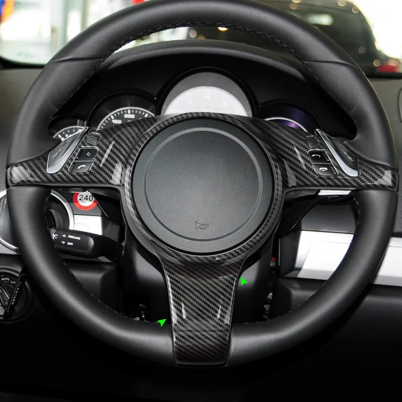 ABS Carbon Fiber Car Interiérový volant Panel Panel Cover Tink pre Porsche Cayenne 2012 2012 - 2017 pre Panamera 2010 - 2016