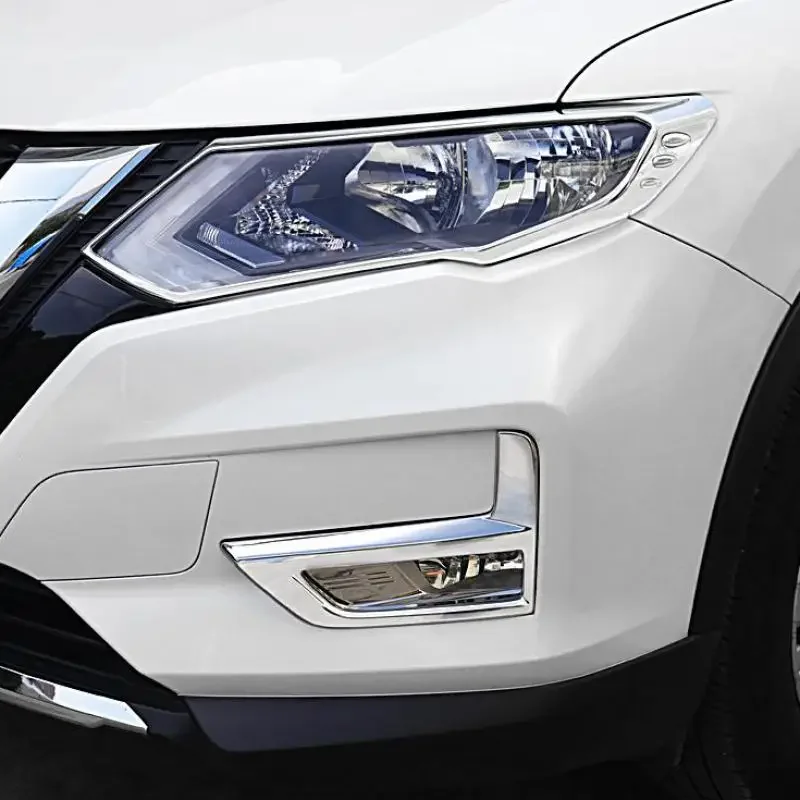 ABS Chrome predné /zadné svetlometový kryt svetlometového obkladu hmlové dekorácie Styling Príslušenstvo pre Nissan X-Trail T32 /Rogue 2017+