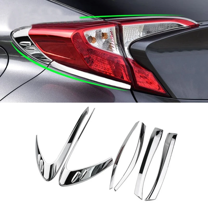 ABS Chrome Zadné svetlá Lampy Decoration Tress pre Toyota C-HR CHR C HR 2016 2017 2018 2019 2020 Príslušenstvo