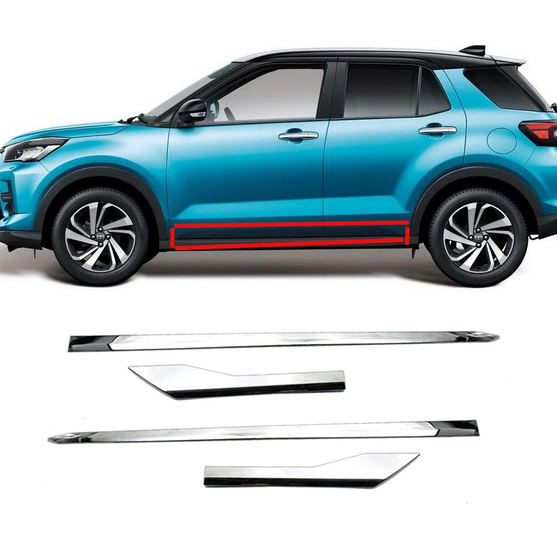 ABS chrómové dvere na bočné formovacie ozdobné ozdobné príslušenstvo pre toyota raize A200A/210A 2020