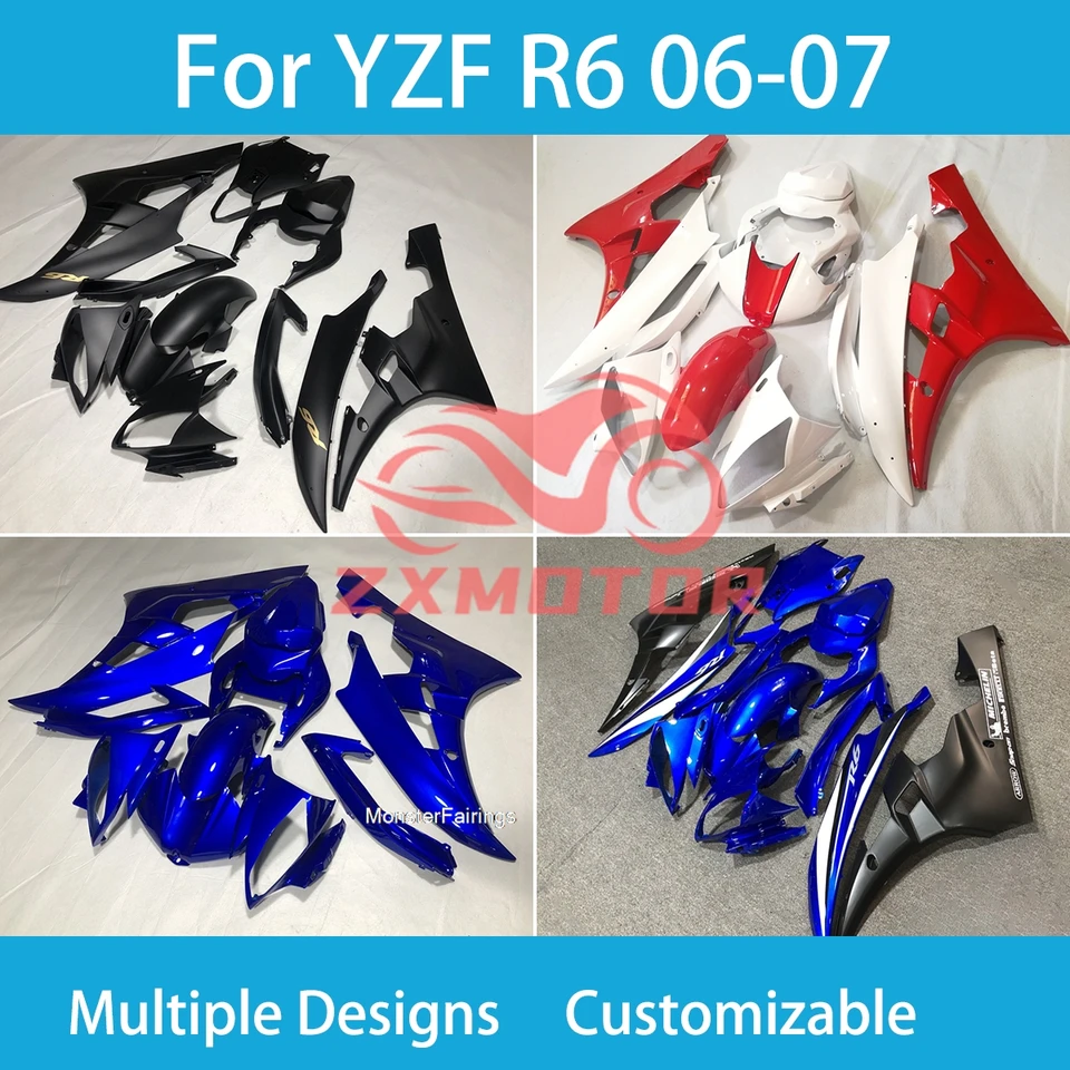 ABS Fairing Kit pre Yamaha R6 06 07 ZXMT ABS Rebu Motorcycle Motorcycle Prispôsobiteľné kapotáž R6 2006 2007