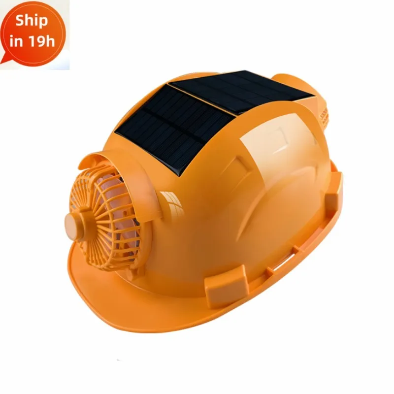 ABS Hard Cap s 2 ventilátormi 3 solárne panely 5 000 mAh Nabíjateľná lítiová batéria vonkajšia bezpečnostná nárazová helma Solar Fan Helma