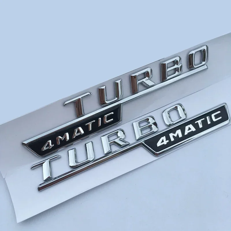 ABS Letters Emblem Turbo 4matický podčiarknutý odznak Fender Supercharge Logo Styling STREGER STRANA LESSSY BLACK 2014-2016