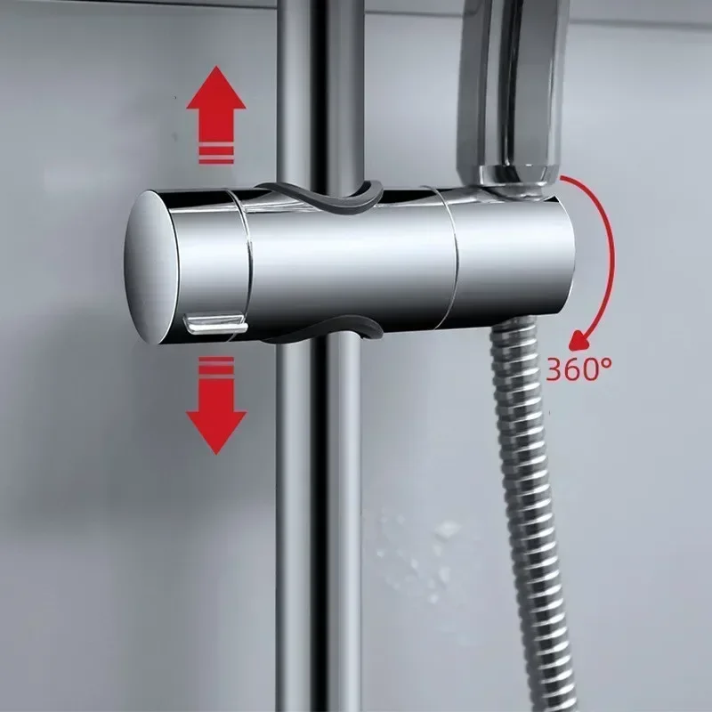 ABS nastaviteľná sprchovacia hlava držiaka sprchovací kút sprchový sprchovací kút sprchova držiak na zábradlie Kúpeľňové príslušenstvo 360 ° rotácia 18 ~ 25 mm