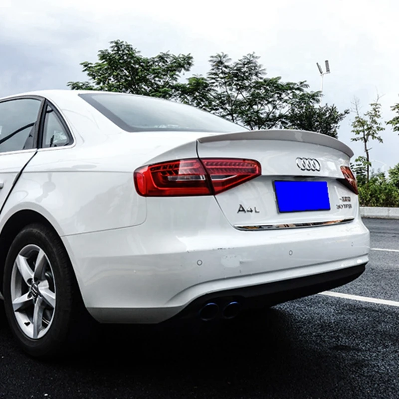 ABS plastové nenatreté chvostové krídlo primerový farebný spojler 1pcs pre Audi A4 B8 B9 Spoiler 2009 2010 2012 2012 2013 2014 2015 2015 2016