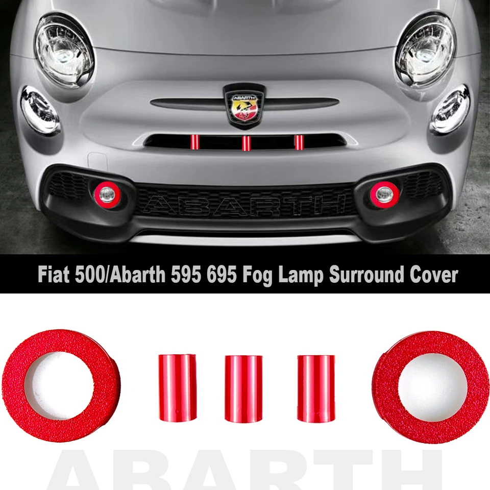 ABS Plastový materiál predný gril hmlová lampa OSCECT CROCK CROCK 5 kusov Kliknite na typ pre fiat Abarth 595 695 séria 3 08-16