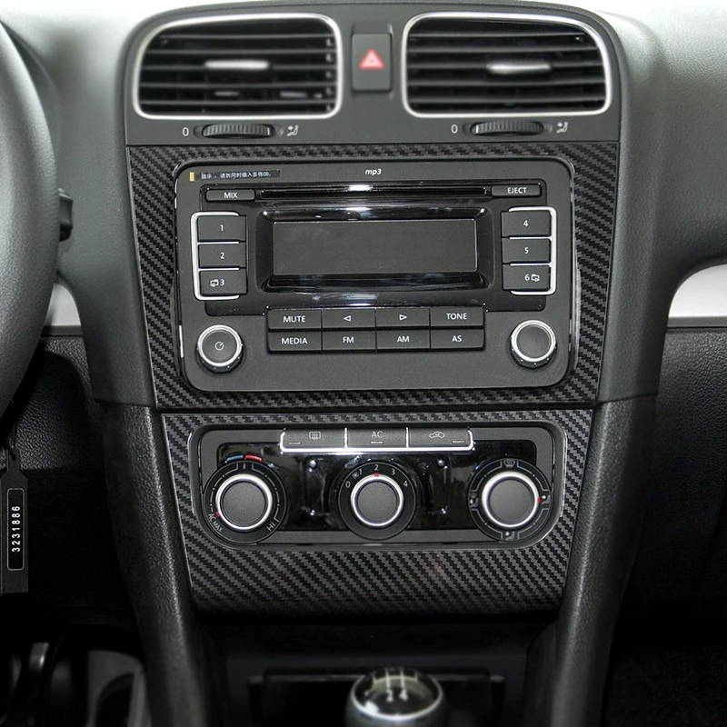 ABS Textúra uhlíkových vlákien pre VW Golf 6 MK6 GTI 2008-2013 Centrum automobilu CD CD CD PANEL PANEM OBJEDNÁVKA OBJEDNÁVKA PRIEM