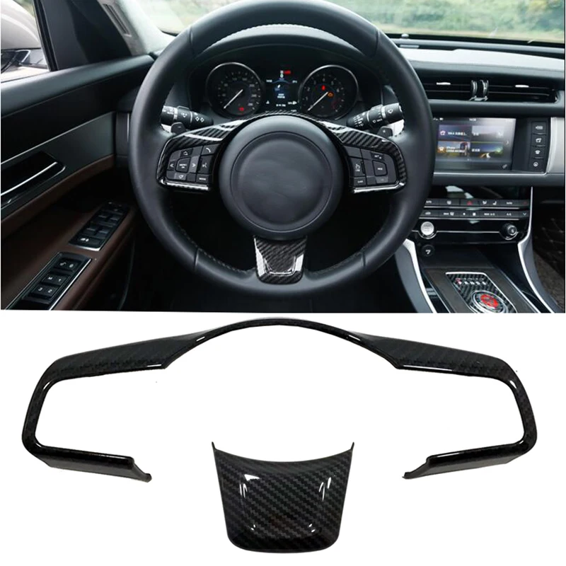 ABS uhlíkové vlákno vzhľad volant dekoratívny rámec TRIM STYLING STYLING PRE JAGUAR XE XF F-PACE 2016 2017