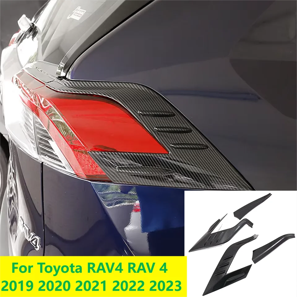 ABS uhlíkové vlákno zadný chvost Trunk Light Light Light Ozdob Výzdoba lišty Tink pre Toyota Rav4 Rav 4 2019-2021 2022 2023