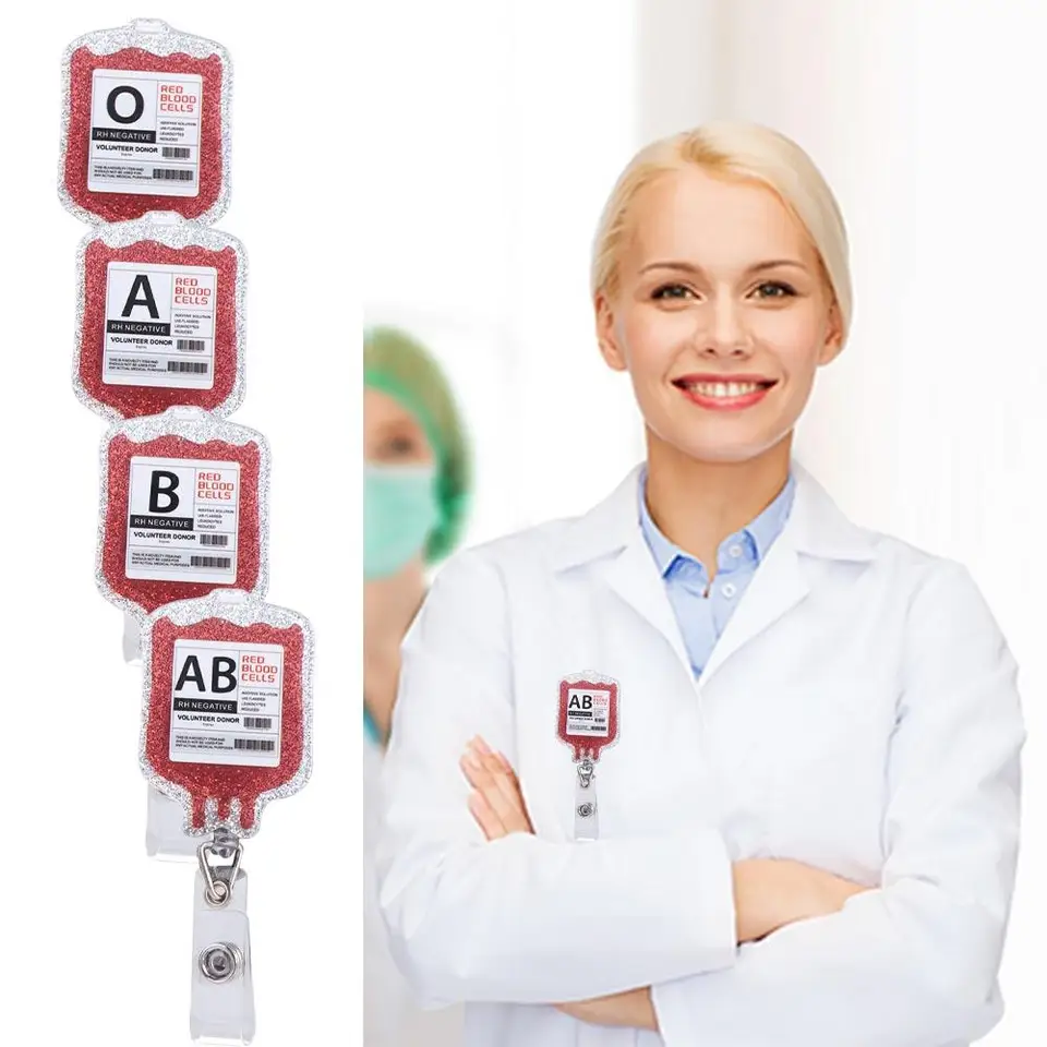 ABS zatiahnuteľný odznak navijak proti stratenej sestre Keychain Keychain Typ krvného typu Tvar Clips Clips ID držiak kľúče