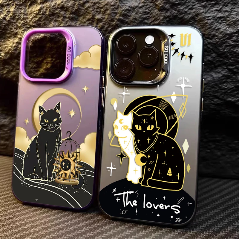 Abstrakt Art Moon Cat Telefón puzdro pre Samsung Galaxy S24 S23 S22 S21 Ultra Plus Fe A54 A34 A24 A14 A73 A53 A33 5G Poznámka 20 Kryt 20