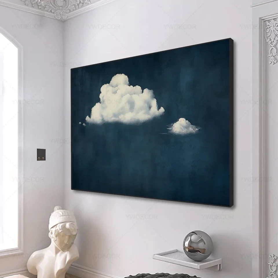 Abstrakt Blue Cloud Plagáty nástenné umenie plátno Minimalistický štýl tlač Nočnú oblohu nástenné umenie pre obývaciu izbu dekoráciu darček