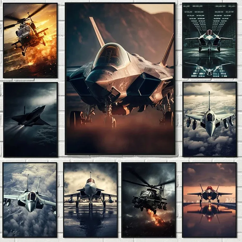 Abstrakt Fighter F35 Fighter European Fighter Typhoon V3 Aircraft Canvas maľba nástenná maľba domov dekorácia