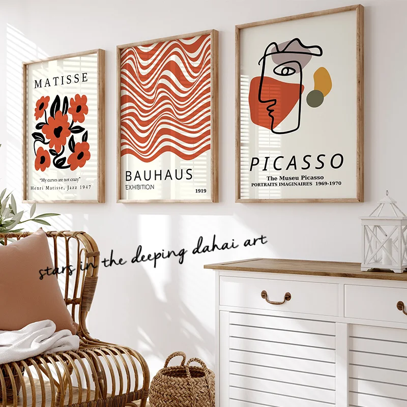 Abstrakt Picasso Matisse Bauhaus Modern Artworks Series Art Plagat Canvas Maľba nástenná tlač pre obývaciu izbu Domovod