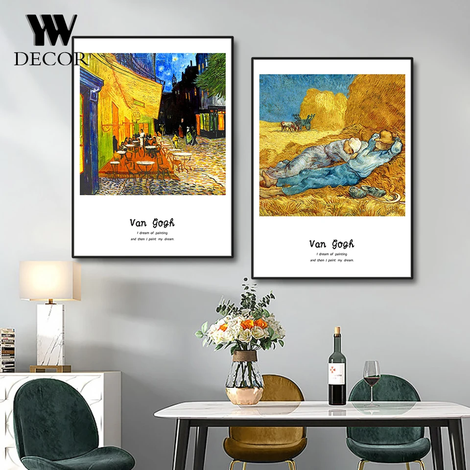 Abstrakt Van Gogh Sky Plagáty výtlačky plátno maľba kvetinová stena