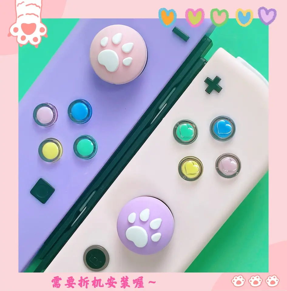 Abxy Crystal for Nintendo Switch OLED Joy-Con DIY Silikónové palcové rukoväte čiapky pre prepínač ovládača Joystick Gomes Doprava zdarma