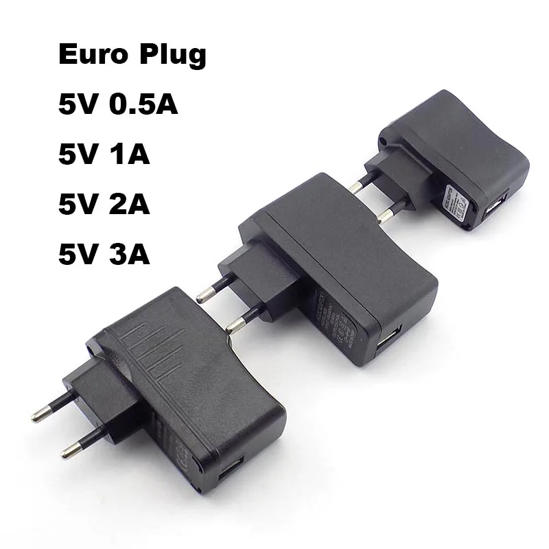 AC 110V-240V až DC 5V 0,5A 1A 2A 3A USB až Euro Plug Adapter USB nabíjačka nabíjačku Univerzálne cestovné nabíjanie C4