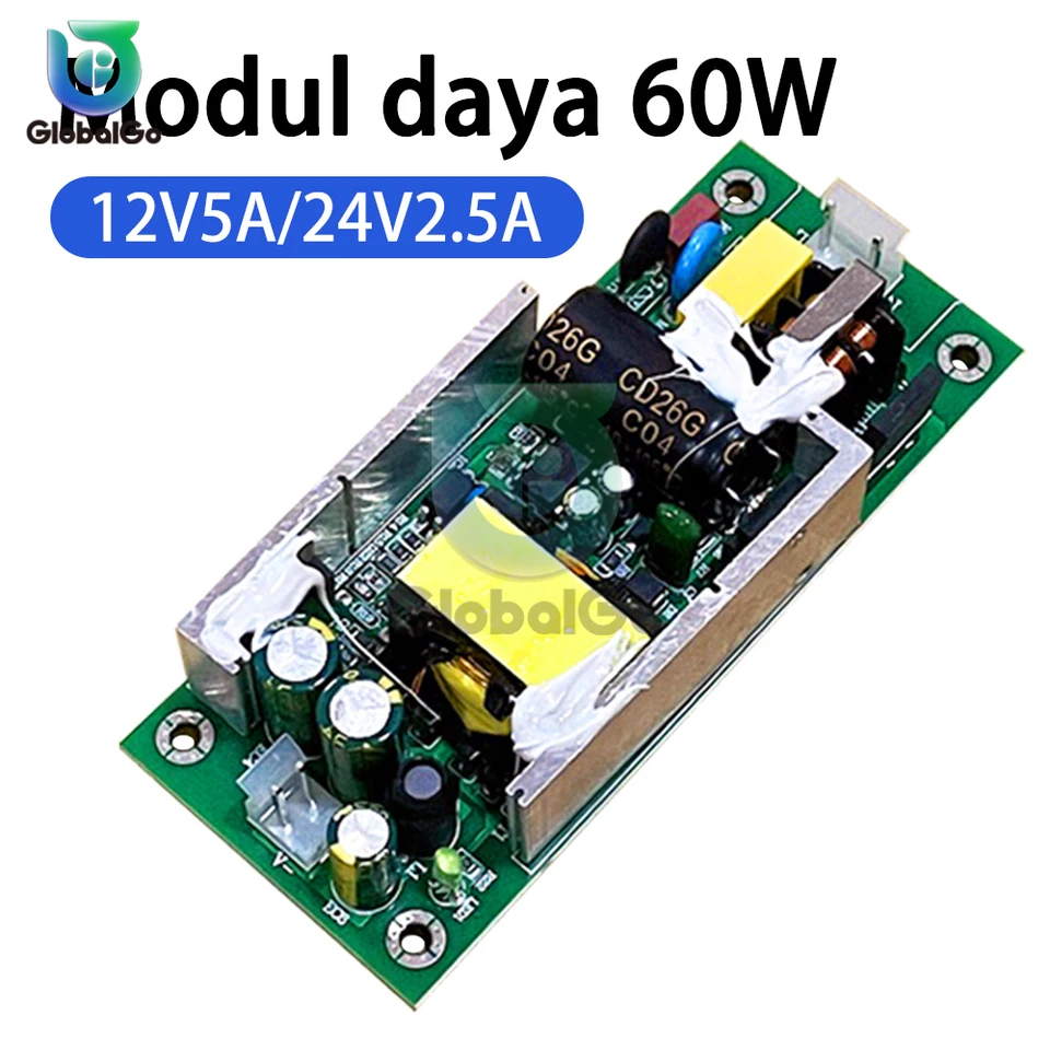 AC 220V až DC 12V 5A 24V 2.5A 60W Spínací napájací modul Krok nadol