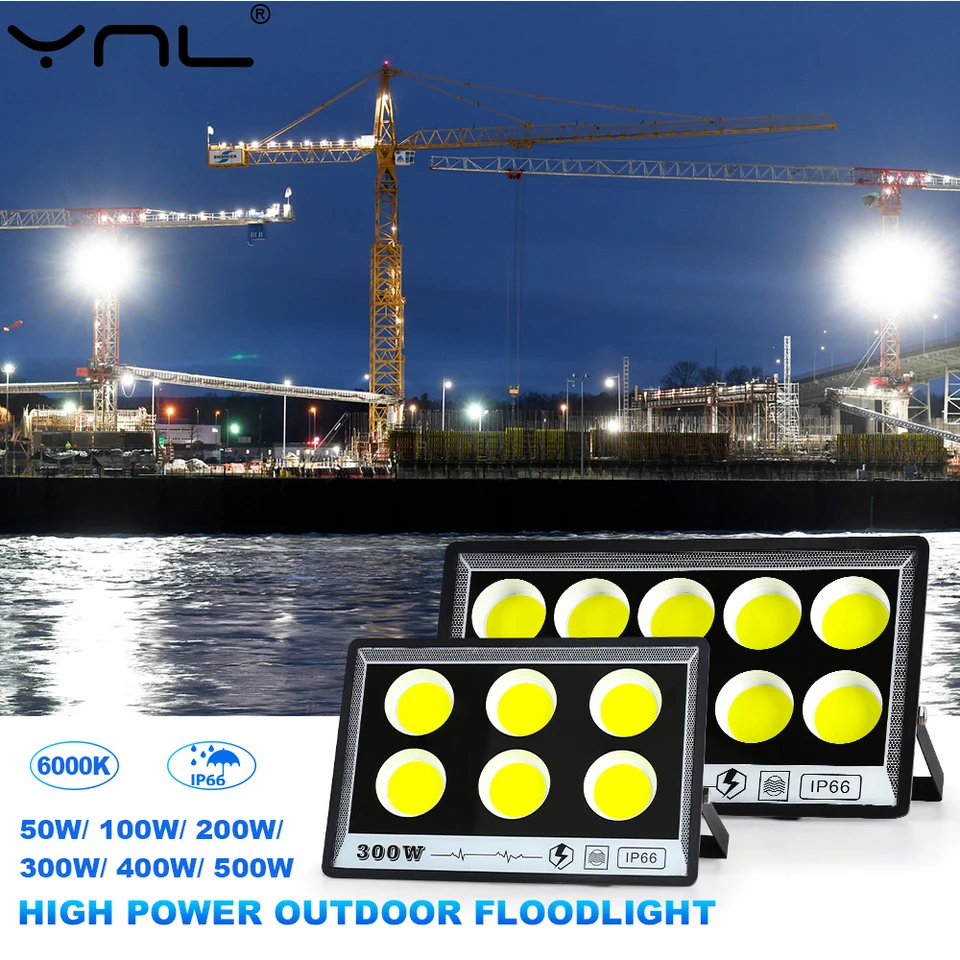 AC 220V LED svetlomet Outdoor Outdoor nepremokavý IP66 High Bright 50W 100W 200W 300W 400W 500W LED reflektor pre záhradné povodňové žiarovky