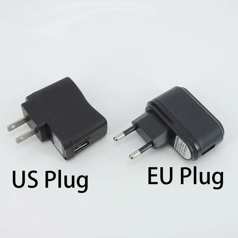 AC až DC EÚ/US 5V 1A 1000MA USB Port Nabíjacie napájacie adaptér Zásužná zástrčka Mobilný telefón nabíjačku 100V-240V LED svetlo LED