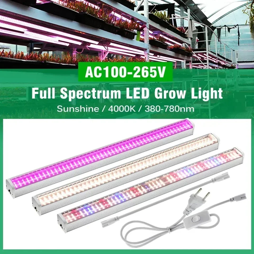 AC100-265V Full Spectrum LED LED GROW SLNKANIE SUNSHITE/4000K/780 NM 50 CM Rastovacie lampy Rastiny pre vnútorné rastliny Hydroponika sadenice