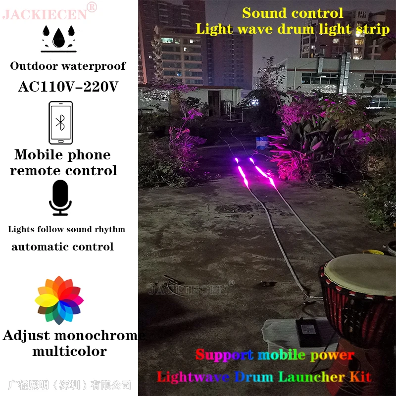 AC110-220V Vonkajší vodotesný 12V WS2811 5050 RGB LED hudobný prúžok, ovládací prvok Vioce, tečúca voda, ohňostroj LED New 2023