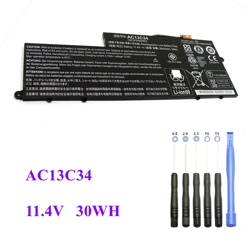AC13C34 11,4V 2640MAH/30WH pre laptop batériu pre Acer Aspire V5-122P V5-132 E3-111 E3-112 ES1-111M MS237 KT.00303.005