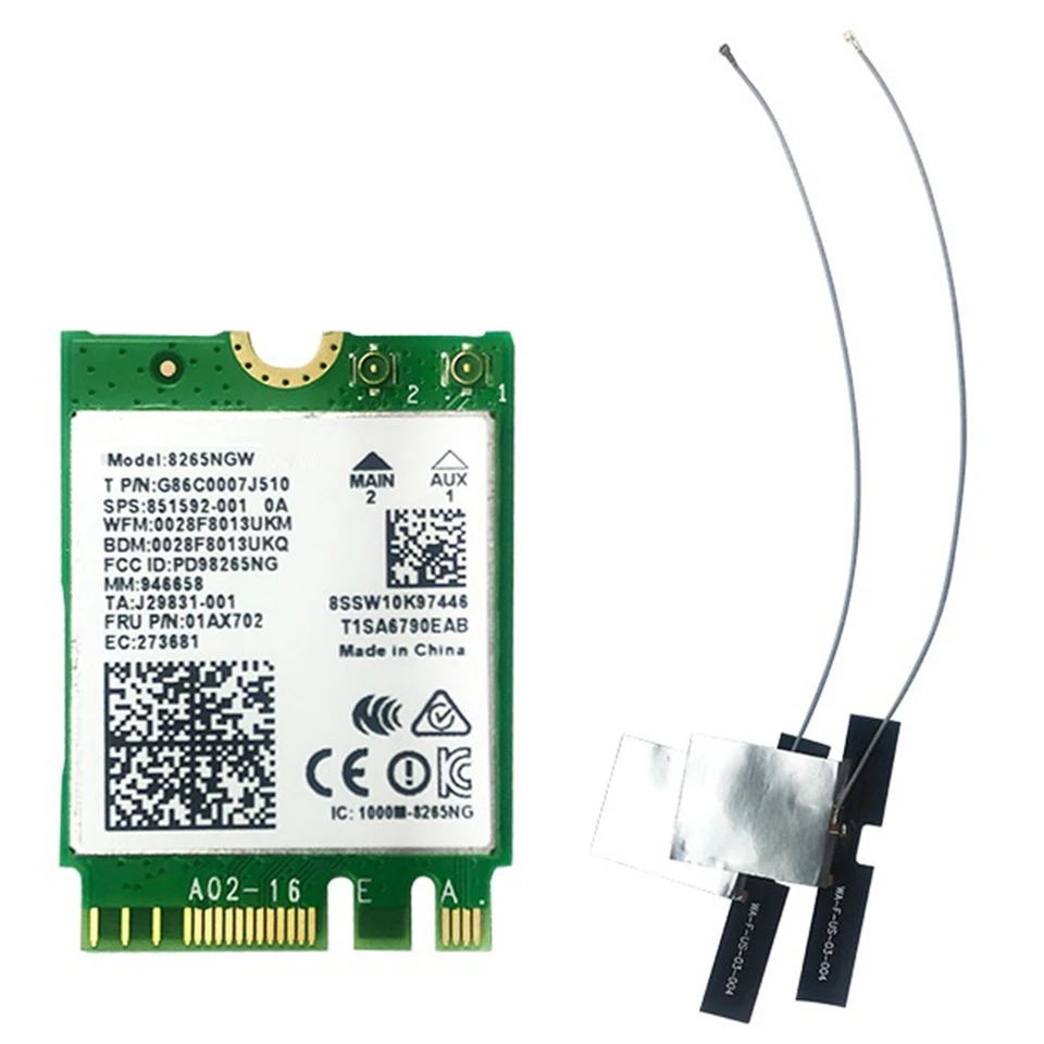 AC8265 Wireless Network Card 2,4 GHz-5GHz Dual-Band M.2 WiFi karta s flexibilnou anténou IPEX4 pre Jetson Nano