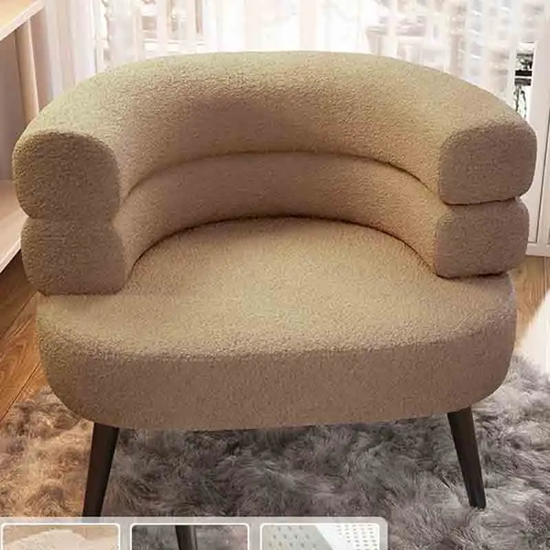 Accent Reading Stolička Obývacia izba kresla Single Sofa s čiernymi kovovými nohami stoličky pre dospelých čalúnené čalúnené kreslo